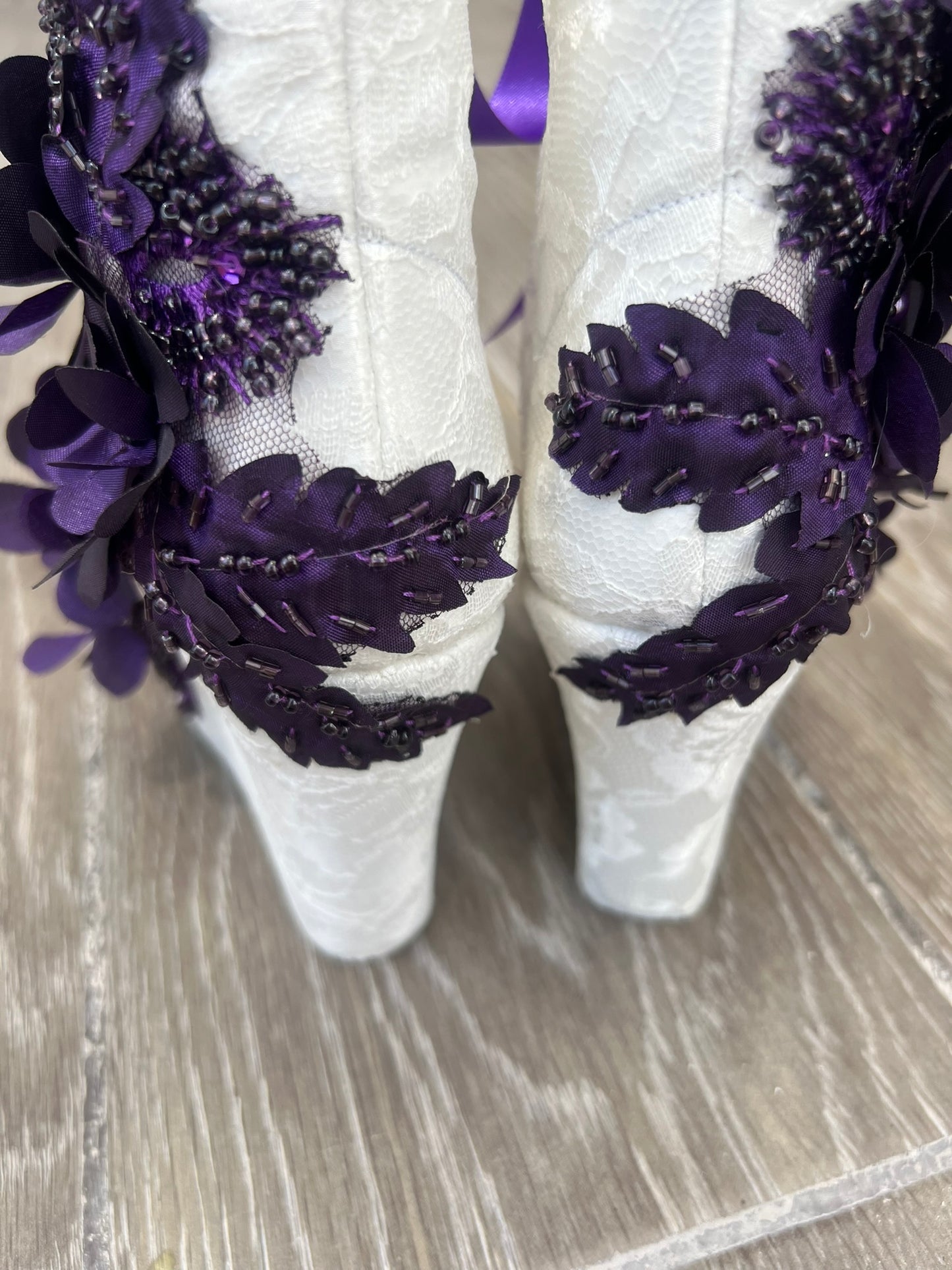 Zapatos para xv años morados con plataforma