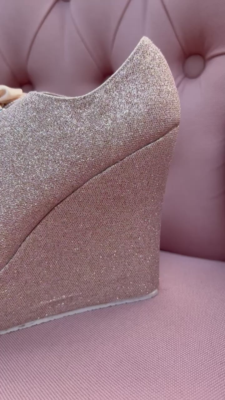 Bridal shoe or in rose gold with platform – Valenta Zapatos