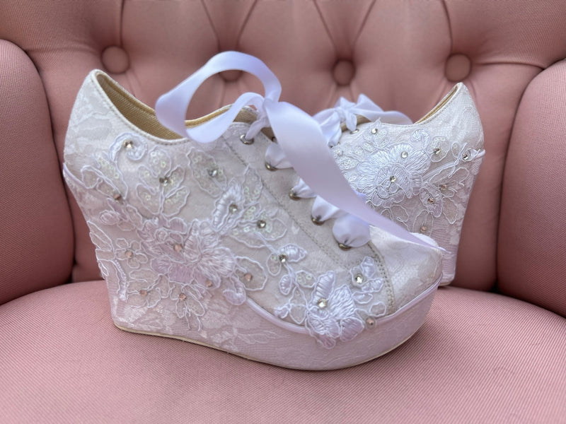 tenis de novia encaje – Valenta Zapatos