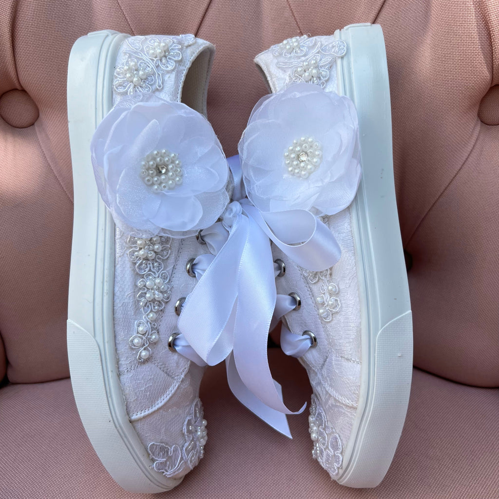 Zapatos tenis de encaje para primera comunion o boda