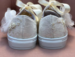 First communion and wedding tennis shoes in lace