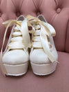 Zapatos tenis de novia o boda glitter ivory