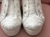 High-top lace wedge platform bridal tennis shoe