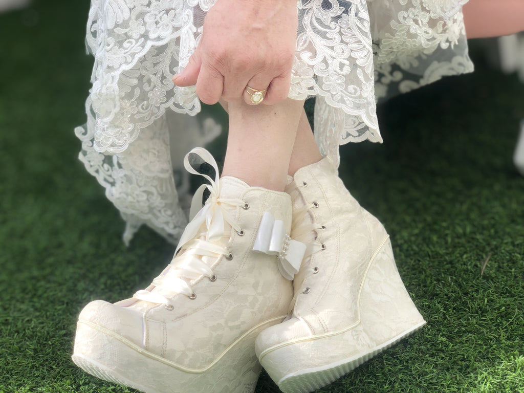 Zapato tenis de de para boda en encaje tipo – Valenta Zapatos