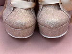 Bridal tennis shoe or sweet sixteen in rose gold with platform