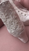 High-top lace wedge platform bridal tennis shoe